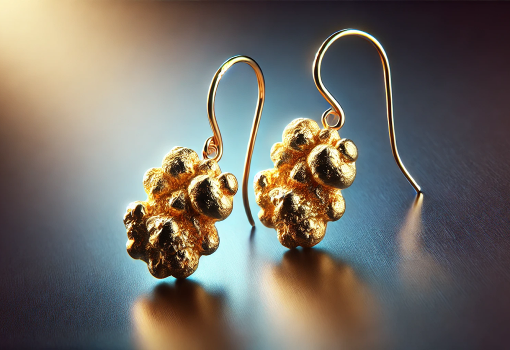 gold nugget earings